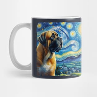 Starry Mastiff Dog Portrait - Pet Portrait Mug